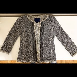 Of Two Minds Black and White Knit Blazer